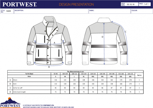Jacheta Hi-Vis softshell (3L), galben, regular, Two Tone, Portwest